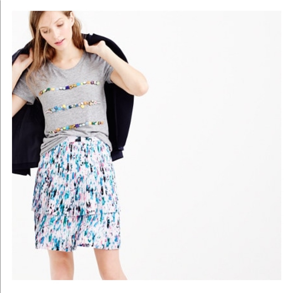 EUC J.Crew 2 tier skirt in Watercolor floral SZ 2